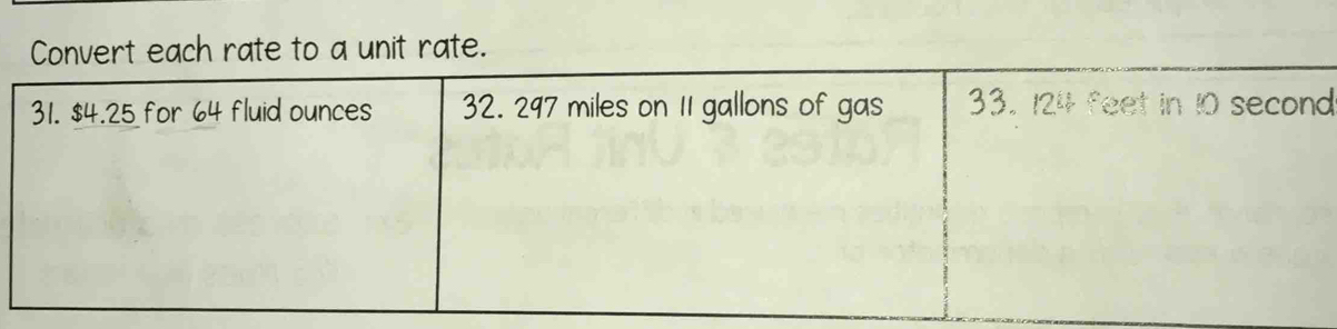 each rate to a unit rate.
d