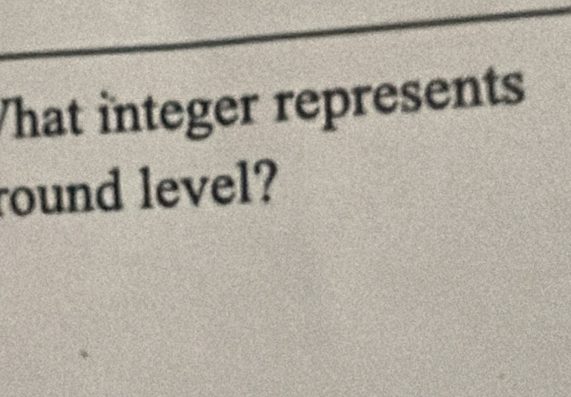 hat integer represents 
round level?