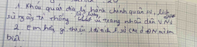 Khóu quáú dia li hành chinh quán so, lich 
lrong 
naher 
sng a th thōng mhāng whàú dān v 
2. Emhas gi thicu Idinch e sù cMd Nmim 
bie.