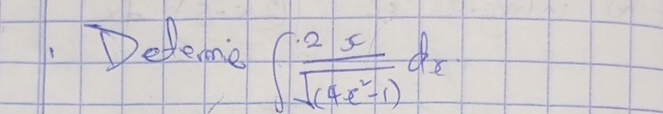 Deleme ∈t  2x/sqrt((4x^2-1)) dx