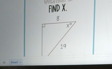 FIND X.
Sheet1 +