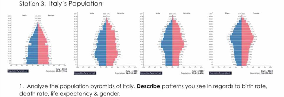 Solved: Station 3: Italy's Population Male 1 Fersale , 34 4 e ...