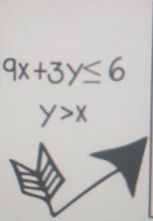 9x+3y≤ 6
y>x