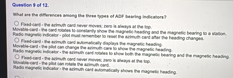 Solved: of 12. What are the differences among the three types of ADF ...