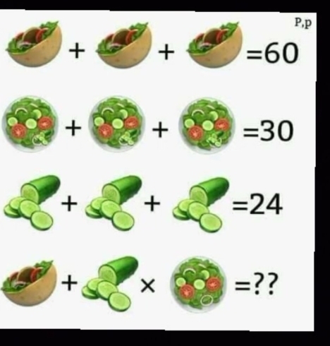 P,p
+ + =60
+ + =30
+ + =24
+ × =??