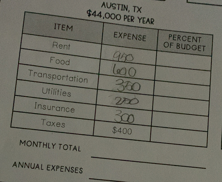 AUSTIN, T 
_ 
_ 
ANNUAL EXPENSES