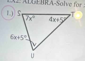 EX2: ÄLGEBRA-Solve for .