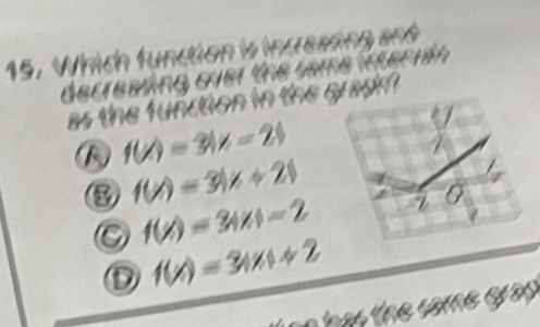 f(x)=3|x-2|
F
E f(x)=3|x+2|
a f(x)=3|x|-2
D f(x)=3|x|+2