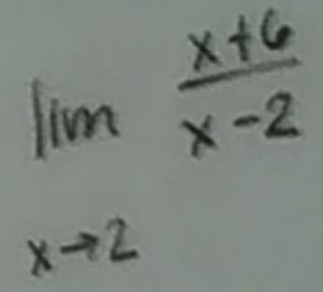 lim _xto 2 (x+6)/x-2 