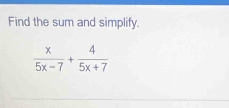 Find the sum and simplify.