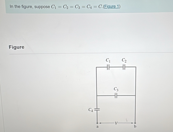 In the figure, suppose C_1=C_2=C_3=C_4=C (Figure 1)
Figure