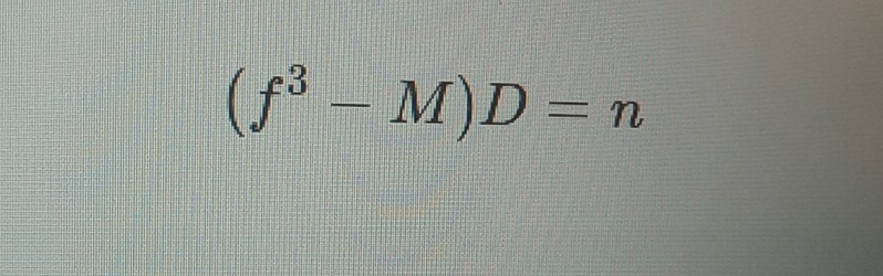 (f^3-M)D=n