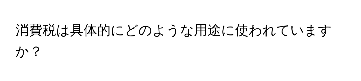 消費税は具体的にどのような用途に使われていますか？