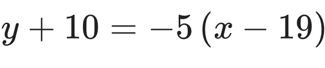 y+10=-5(x-19)