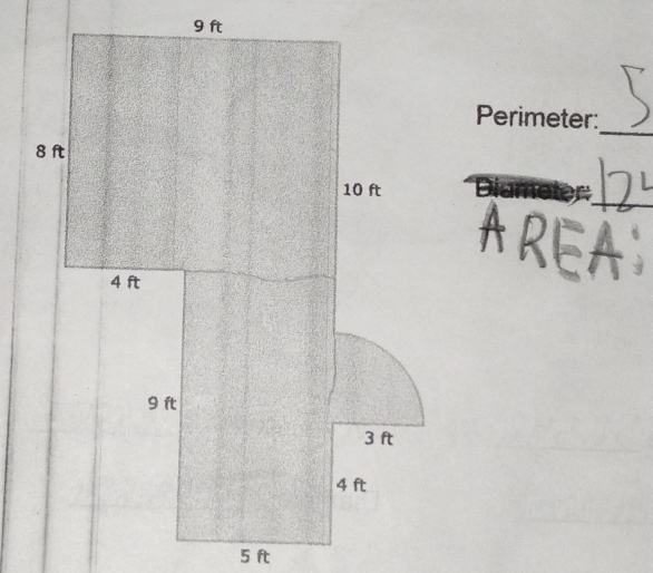 Perimeter: 
_
5 ft