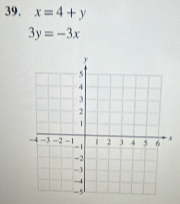 x=4+y
3y=-3x