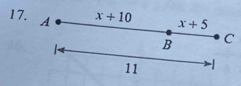 A
x+10 x+5
B C
11
-1