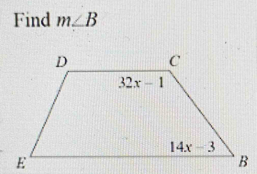 Find m∠ B