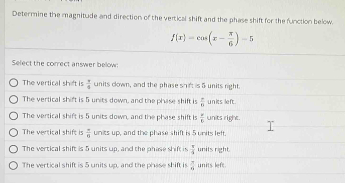 Solved: Determine the magnitude and direction of the vertical shift and ...