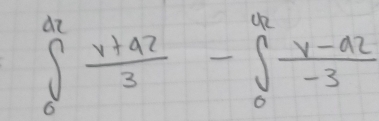 ∈t _0^((ax)frac x+az)3-∈t _0^((az)frac x-az)-3