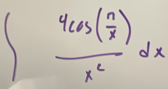 frac 4cos ( n/x )x^2dx