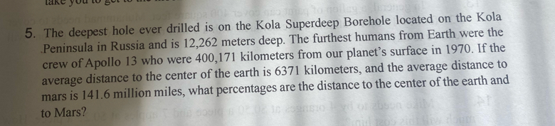 Solved: The deepest hole ever drilled is on the Kola Superdeep Borehole ...