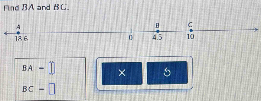 Find BA and BC.
BA=□
BC=□