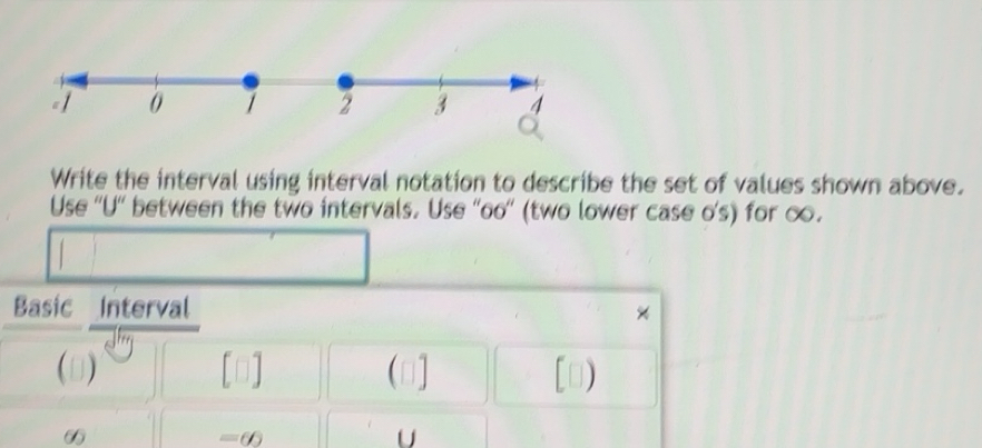 Solved: Write the interval using interval notation to describe the set ...