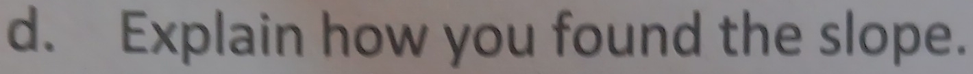 Explain how you found the slope.