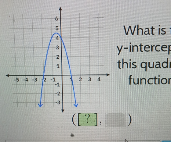 What is
-intercep
this quadi
functior