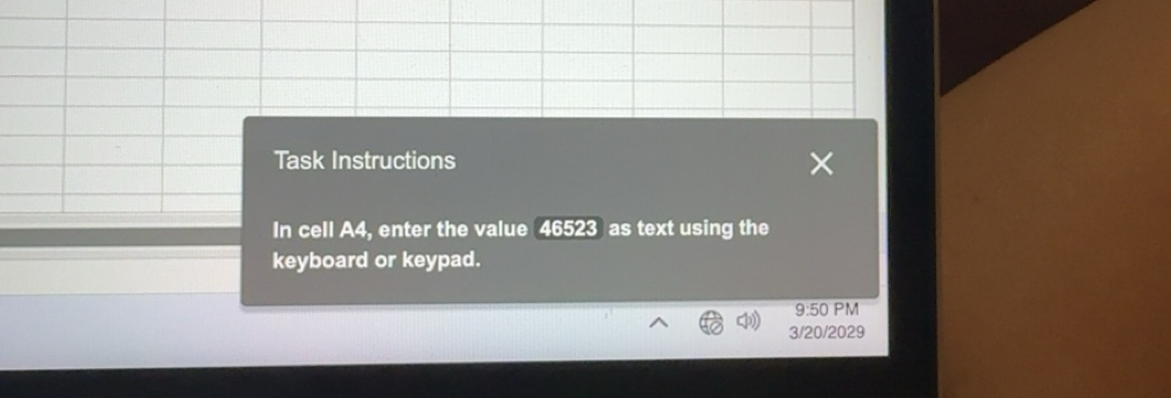 Solved: Task Instructions In cell A4, enter the value 46523 as text ...