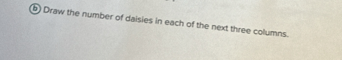 Draw the number of daisies in each of the next three columns.