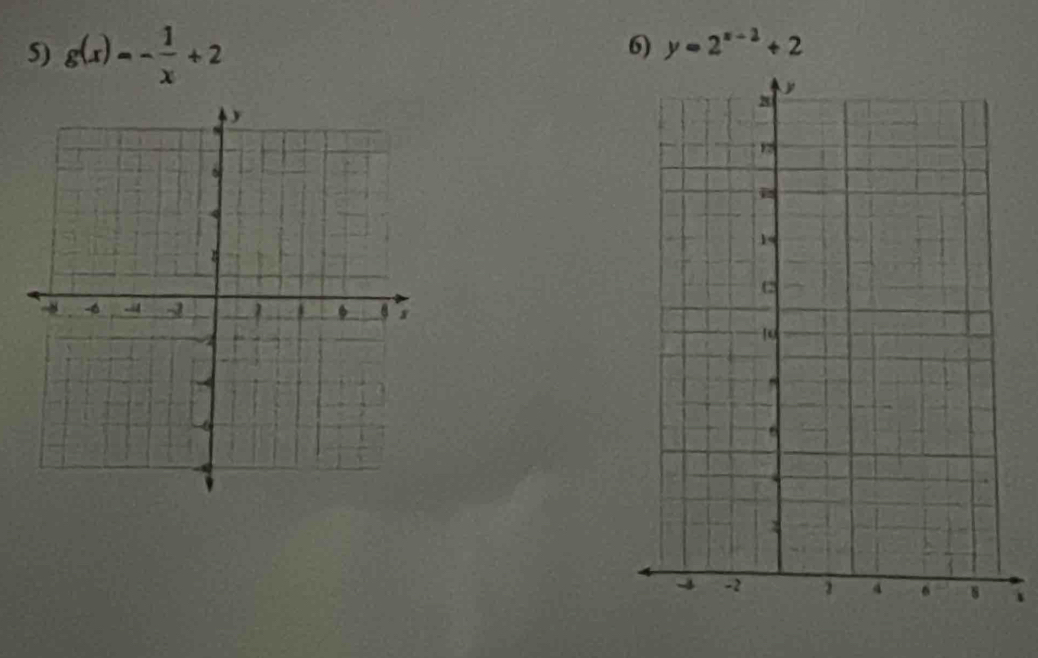 g(x)=- 1/x +2
6) y=2^(x-2)+2