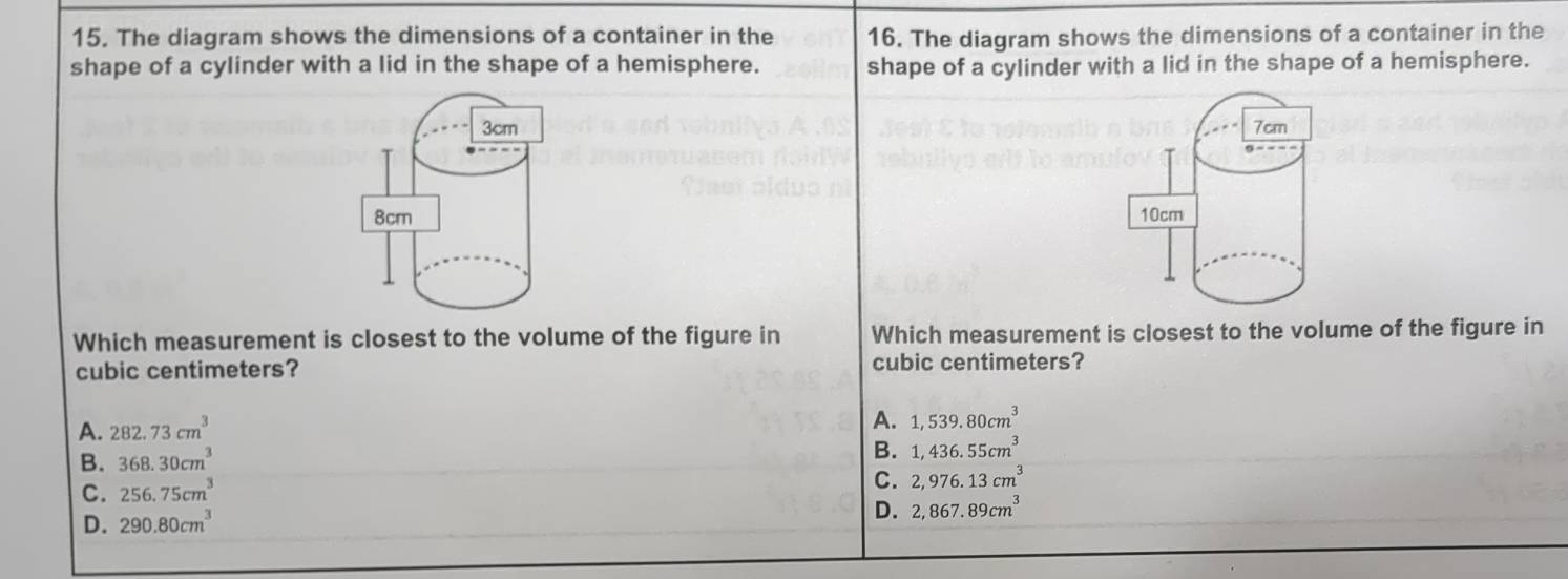 Solved: The diagram shows the dimensions of a container in the 16. The ...