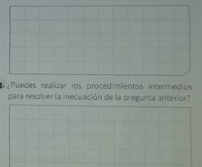 Puedes realizar los procedimientos intermedíos 
para resolver la inecuación de la pregunta anterior?