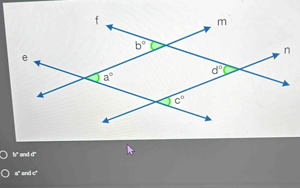 b° and d°
a° and c°