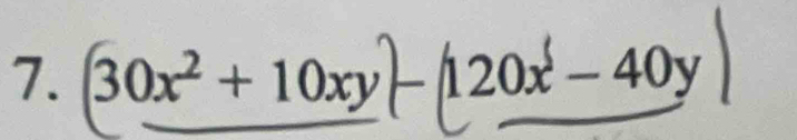 30x² + 10xy - 120x −40y