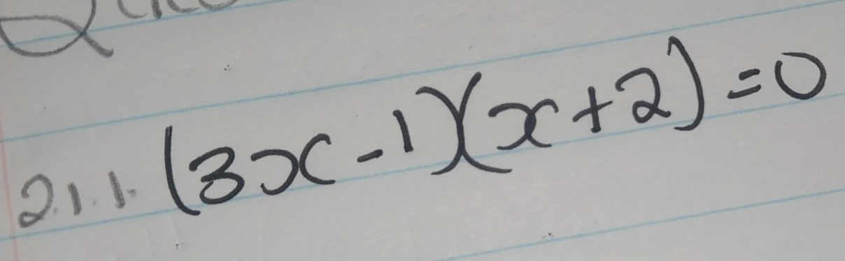 (3x-1)(x+2)=0