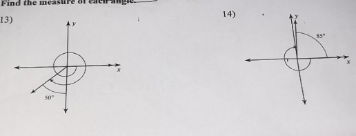 Find the measure of eacn angle.
14)
13