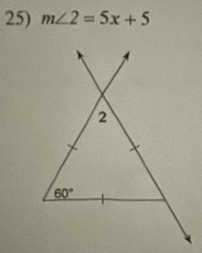 m∠ 2=5x+5