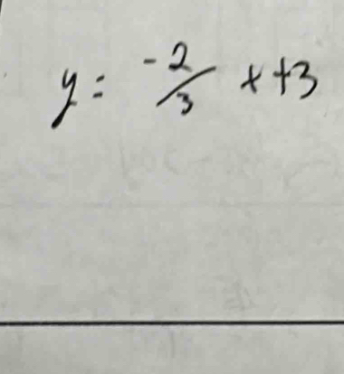 y=frac 2/3x+3