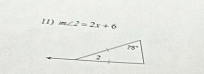 m∠ 2=2x+6