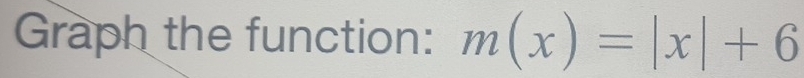 Graph the function: m(x)=|x|+6