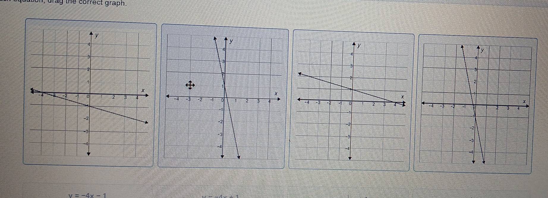 I, dray the correct graph.
v=-4x-1