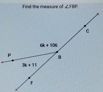 Find the measure of ∠ FBP.