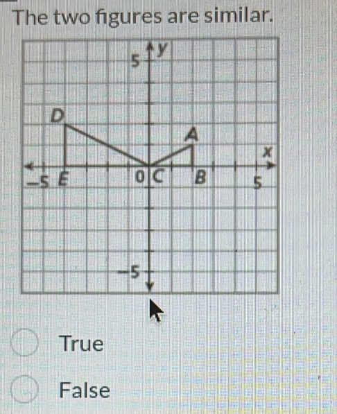 The two figures are similar.
True
False