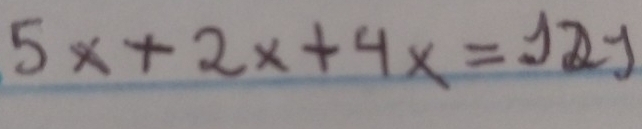 5x+2x+4x=12y