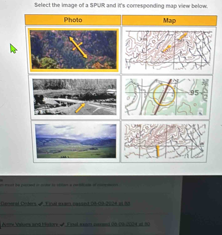 Solved: Select the image of a SPUR and it's corresponding map view ...