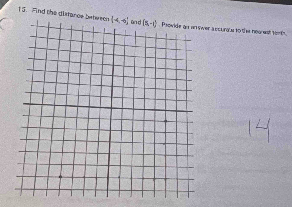 Find the distance betweer accurate to the nearest tenth.