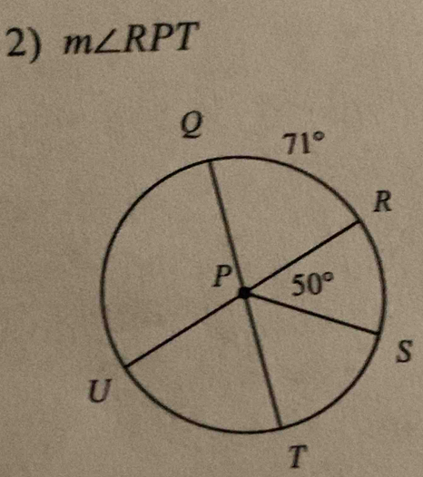 m∠ RPT
s
T